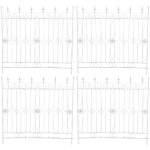 Lot de 4 cl�tures de jardin en fer forg� blanc vieilli 124 cm ? barri�re d�corative m�tal pour ext�rieur ...