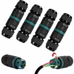 Lot de 4 connecteur lectrique etanche ip68 - connecteur tanche  3 broches pour cble de 5 - 12 mm ...