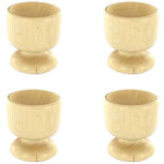 Lot de 4 coquetiers designs en bois fackelmann wood edition