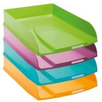 Lot de 4 corbeilles � courrier exacompta combo - styli - couleurs assorties vives