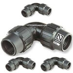 Lot de 4 coude pe 25mm pour tuyau certifi� aenor arrosage & plomberie