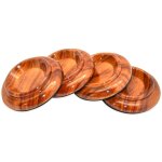 Lot de 4 coupelles en bois dur - tampons de protection pour pieds de meuble tasses pour roulettes de ...