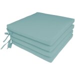 Lot de 4 coussins pour chaise de jardin vert de gris - elva