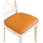 Lot de 4 coussins chaise salle � manger cuir pu orange 43x40 cm, antid�rapants, attaches, �l�gants
