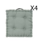 Pegane - lot de 4 coussins de sol carré, coussin d'assise en coton coloris vert céladon - longueur 40 ... Pegane - lot de 4 coussins de sol carré, coussin d'assise en coton coloris vert céladon - longueur 40 ...