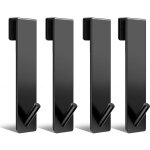 Lot de 4 crochets de douche en acier inoxydable 13 cm pour parois en verre sans per�age, porte - serviettes ...