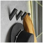 Lot de 4 crochets noirs robustes pour peignoirs, pat�res, crochets muraux de salle de bain, 8, 22, 5 ...