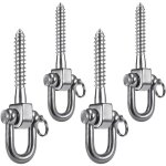 Lot de 4 crochets de plafond pour charges lourdes - en acier inoxydable 304 - pour sac de frappe - pivotant ...