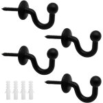 Lot de 4 crochets rideaux embrasses de 64mm en m�tal noir retenue de rideaux muraux embrasse � rideau ...