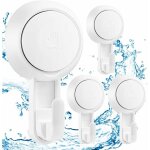 Lot de 4 crochet ventouse mural puissante 5kg, crochet ventouse salle de bain douche porte serviette ...