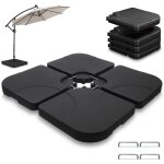 Vounot� dalle de lestage pour pied de parasol - 4 pcs � remplir avec poign�e - hdpe - 100kg sable ou ...