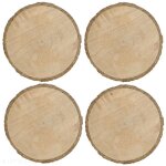 Lot de 4 dessous d'assiette en rondin de bois rond 30 cm collection bark