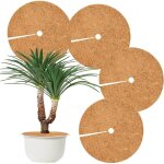 Lot de 4 disques de paillage en coco - protection hivernale pour plantes en pot - protection contre les ...