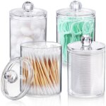 Lot de 4 distributeurs de cotons - tiges pour cotons - tiges, cotons - tiges, cotons ronds et fil dentaire ... Lot de 4 distributeurs de cotons - tiges pour cotons - tiges, cotons - tiges, cotons ronds et fil dentaire ...