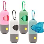 Jalleria - lot de 4 distributeurs de sacs � d�jections canines, avec lampe torche led et mousqueton, ...