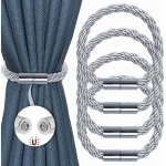 Lot de 4 embrasses de rideaux magn�tiques en corde tress�e, 50 cm, d�coratives et pratiques pour maison ...