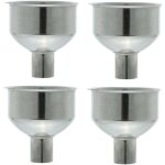 Lot de 4 entonnoirs en acier inoxydable pour distributeur de vinaigre et de sauce soja (argent)