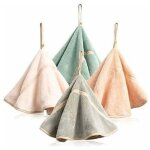 Lot de 4 essuie - mains � suspendre avec boucle de suspension absorbante en polaire corail pour salle ...