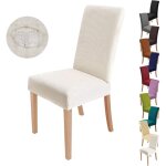 Lot de 4 housses de chaise (blanches), housses de chaise extensibles, protections de chaise modernes ...
