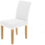 Lot de 4 housses de chaise extensibles ? blanc ? amovibles et lavables