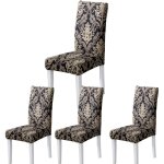 Lot de 4 housses de chaise style baroque ? tissu jacquard ? pour chaises