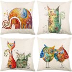 Lot de 4 housse de coussin, housse coussin 45x45 housses de coussin taie d'oreiller d�coratif canap� ...