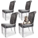 Lot de 4 housses en plastique pour chaises de salle � manger, protection contre l'eau, la poussi�re et ...