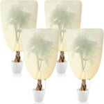 Lot de 4 housses de protection pour plantes d'hiver, voile d'hiver, pour plantes d'ext�rieur, avec cordon ...