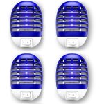 Lot de 4 lampes anti - moustiques uv lectriques, rpulsif anti - mouches d'intrieur avec veilleuse