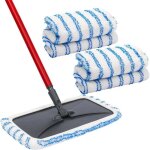 Lot de 4 lingettes de nettoyage r�utilisables pour balais plats de 38 x 20 cm pour parquets. serpilli�re ...