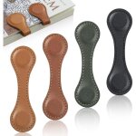 Lot de 4 marque - pages magn�tiques, design vintage, marron, noir et vert, en cuir pu, id�al comme cadeau ...