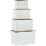 Lot de 4 malles catalina blanc - atmosphera cr�ateur d'int�rieur