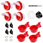 Lot de 4 mangeoires automatiques pour poules avec 4 abreuvoirs automatiques sans d�chets - distributeur ...