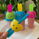 Lot de 4 moules � glace r�utilisables en forme de lapin d�moulage facile