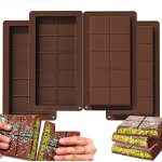 Lot de 4 moule tablette chocolat, moule � chocolat en silicone, moule � chocolat dubai, sans bpa, moule ...