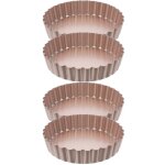 Lot de 4 moules à tarte en métal à fond plat pour pâtisseries, moules à tarte ronds Lot de 4 moules à tarte en métal à fond plat pour pâtisseries, moules à tarte ronds