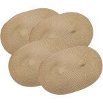 Lot de 4 nappes ovales en toile de jute naturel 30x45 cm set table