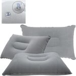 Lot de 4 oreillers gonflables ultra - lgers gris petit oreiller d'air en tissu floqu carr pour le ...