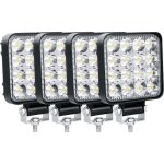 Lot de 4 phare de travail led 8. 5cm 3. 4'' 48w projecteur led 12v 24v etanche ip67 spot feux antibrouillard ...
