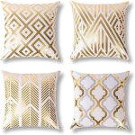Lot de 4 pi�ces housse de coussin d'or d'impression maison decor taie d'oreiller de conception chaude ...