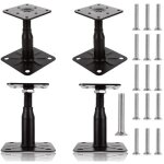Lot de 4 pieds de poteau r�glables 100 � 150 mm supports de poteau en bois galvanis� pour terrasses, ...