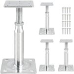 Lot de 4 pied de poteau reglable, hauteur r�glable de 145 - 185 mm, pour cl�tures, abris, abris de voiture, ...