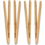 Lot de 4 pinces � toast en bambou de 18 cm, pinces � grille - pain en bois avec design antid�rapant, ...