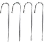 Lot de 4 piquets d?ancrage en acier galvanis� robuste pour barres d?armature en j - pour chapiteaux, ...