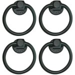 Visiodirect - lot de 4 poign�e de tirage noire, poign�e ronde robuste, boutons de meubles boutons de ...