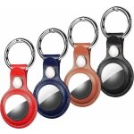 [lot de 4] porte - cl�s en cuir v�ritable pour apple airtag, accessoires airtag, �tuis de protection ...