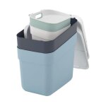 Lot de 4 poubelles - ready to collect - curver - 5 l + 10 l + 2 x 20 l - blanc / vert / bleu / gris
