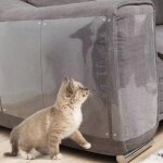 Lot de 4 protections auto - adhsives avec pingles pour meubles contre les griffades de chat 43 x 30 ...