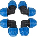 Lot de 4 raccords coud�s 32mm en plastique pe ? connecteurs de tuyaux pour ppr, pe, pvc ? accessoires ...