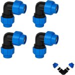 Lot de 4 raccords de tuyau en poly�thyl�ne coud� � 90 �, raccord de serrage de 25 mm, raccord en plastique ...